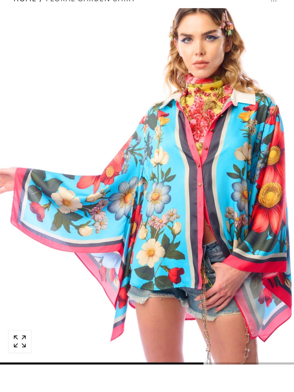 2ZS.NWT $190  ARATTA FLORAL GARDEN SHIRT